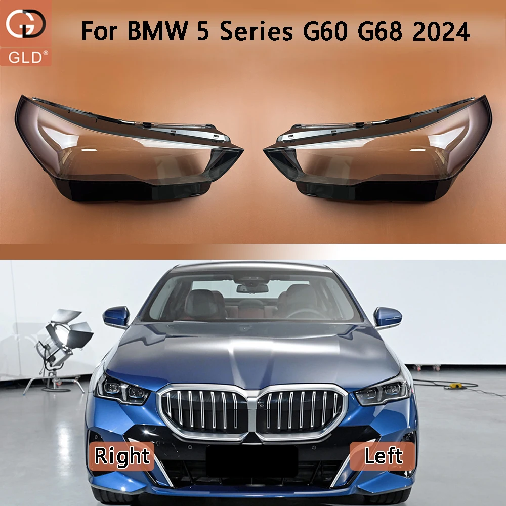 Front Headlamp Lamp Shell Transparent Headlight Cover Lens Plexiglass Replace Original Lampshade For BMW 5 Series G60 G68 2024