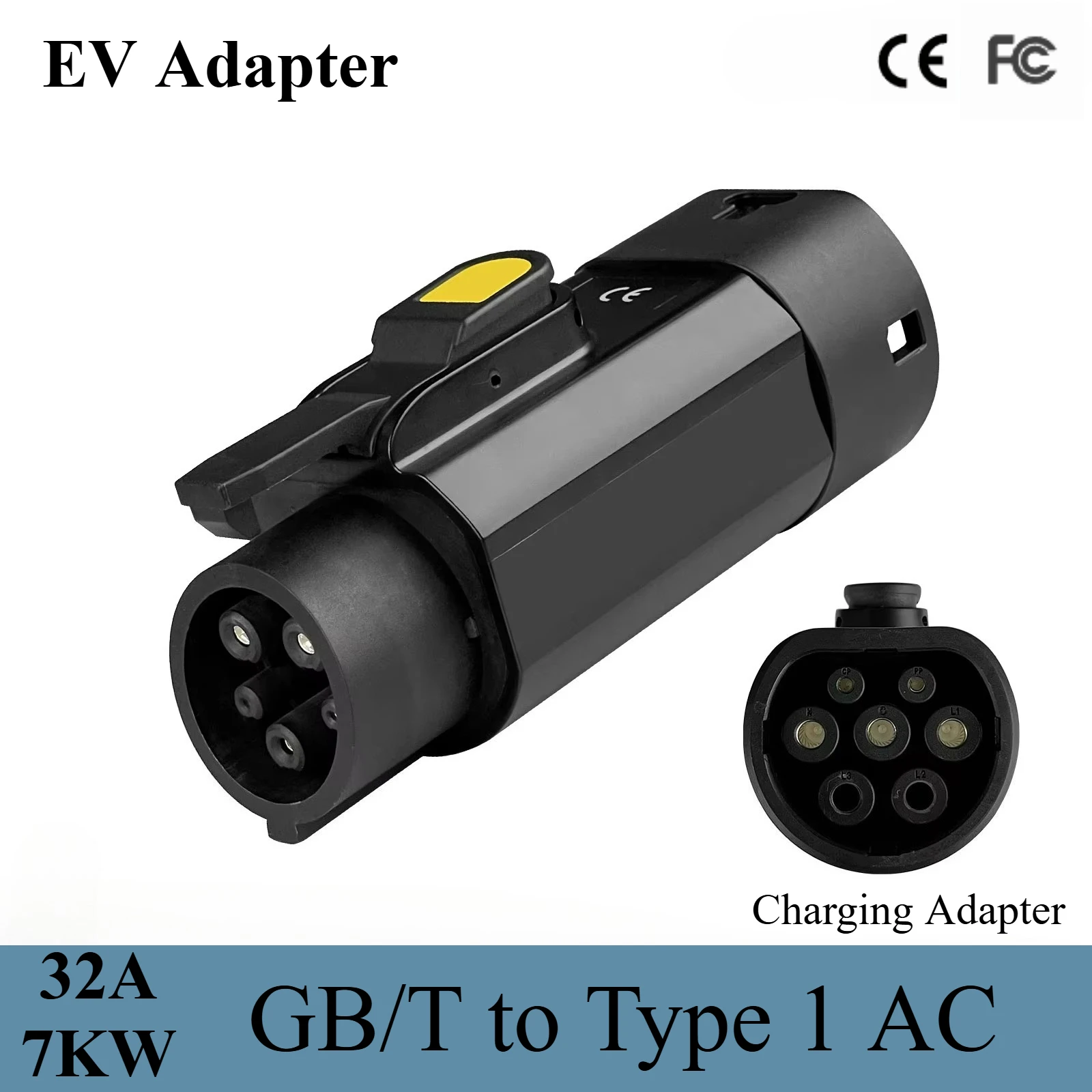 

32A 7kW GB/T to Type 1 EV Adapter Female GB/T Plug to SAE J1772 Converter For Ukraine Russia EV Charging