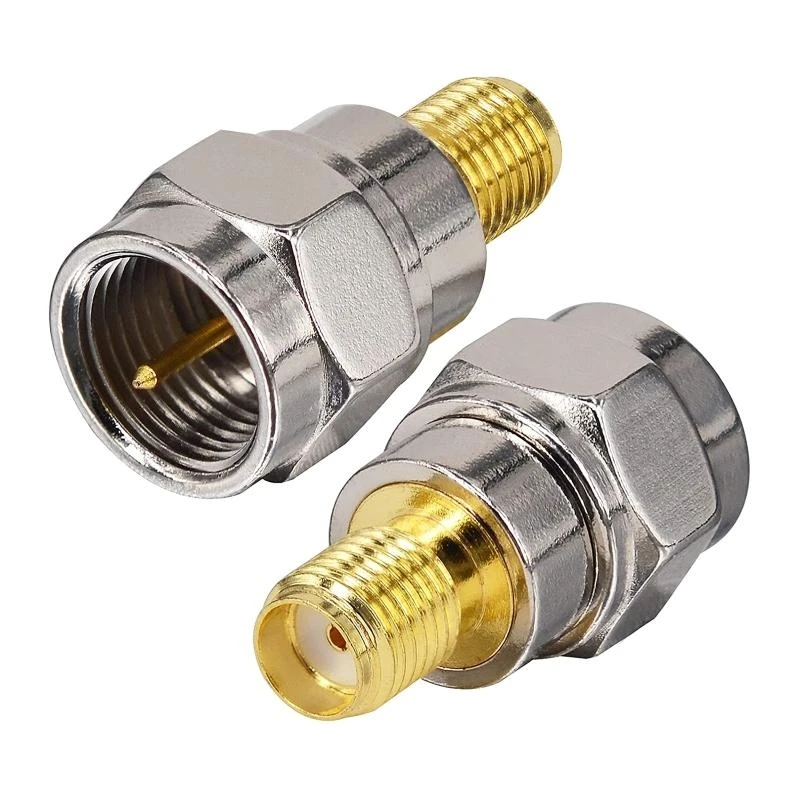 L41E F Male to SMA Female Plug F To SMA Connector Socket Gold Plated Brass Straight