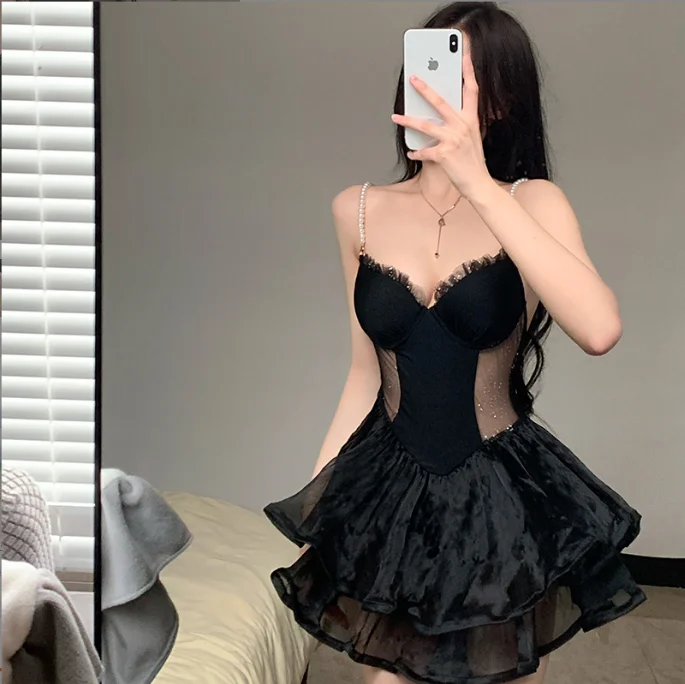 

2023 New Faion Princ Bla-Piece Swimsuit Women's Strapl Bodysuit Slimming Waist Control Belly Cover up Yoga Fitn