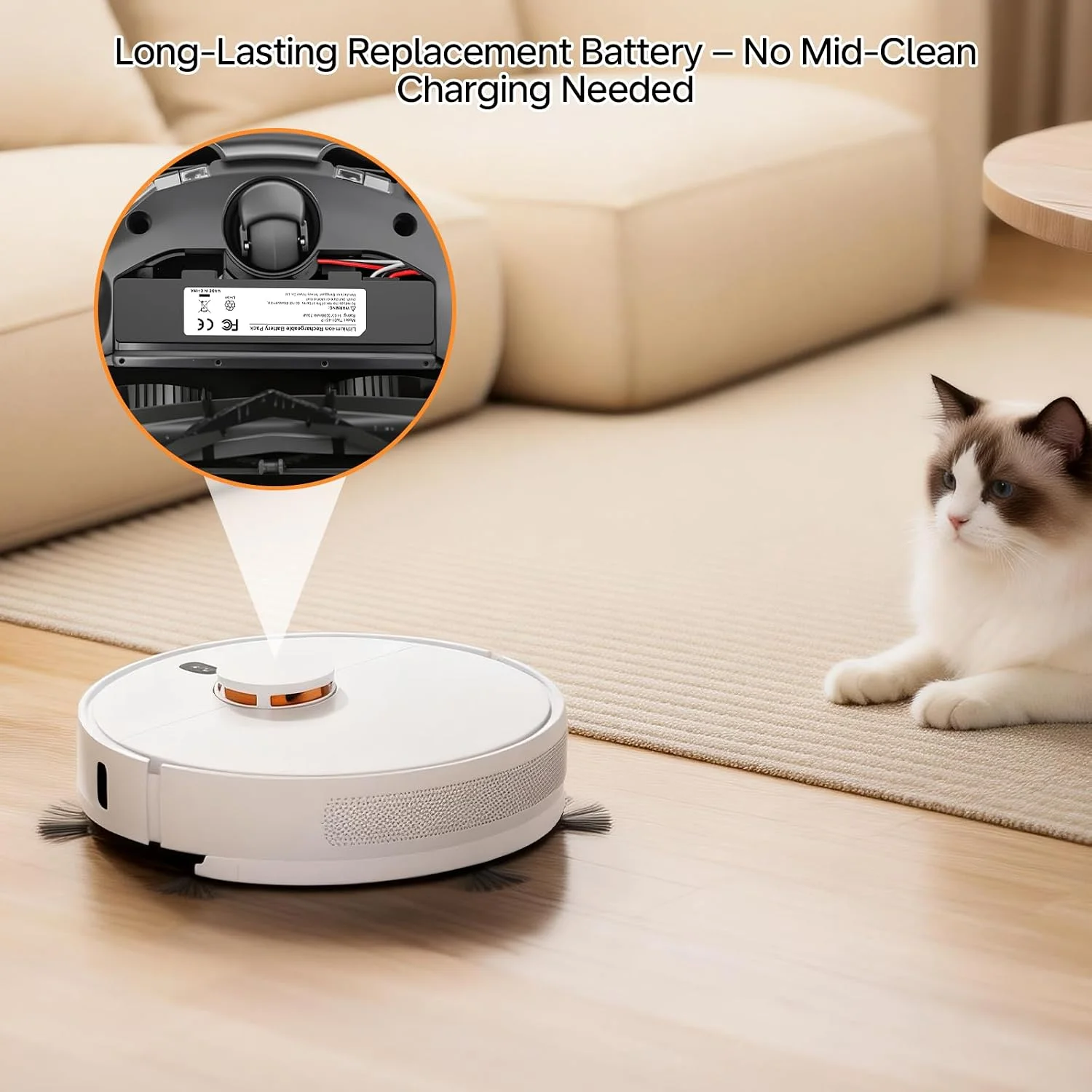 Aleaivy 3500 mAh Ersatzakku für Wyze WVCR200S Roboterstaubsauger, für Xiaomi STYTJ02YM, für Xiaomi Mop Pro/Mop P/Mop 2S Roboterstaubsauger, für Conga 3290 3390 3490 – Detail 6