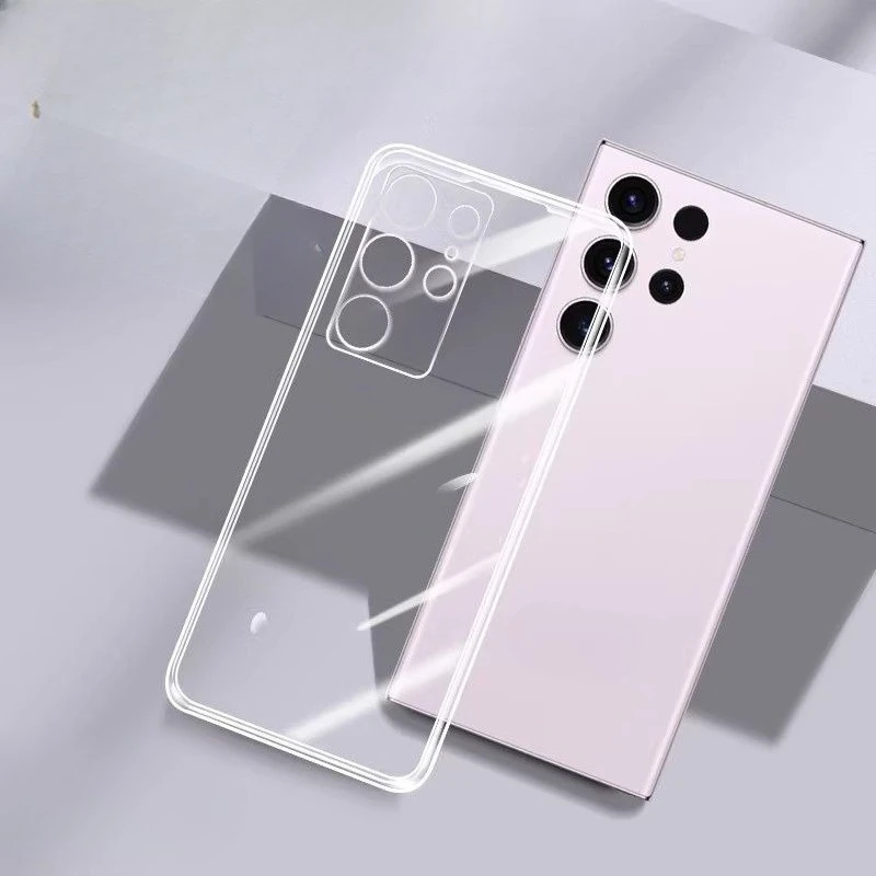 Phone Case For Samsung Galaxy S26 S25 S24 Ultra Plus Fe Clear Transparent Soft TPU Silicone Cases Back Cover Protective Shell