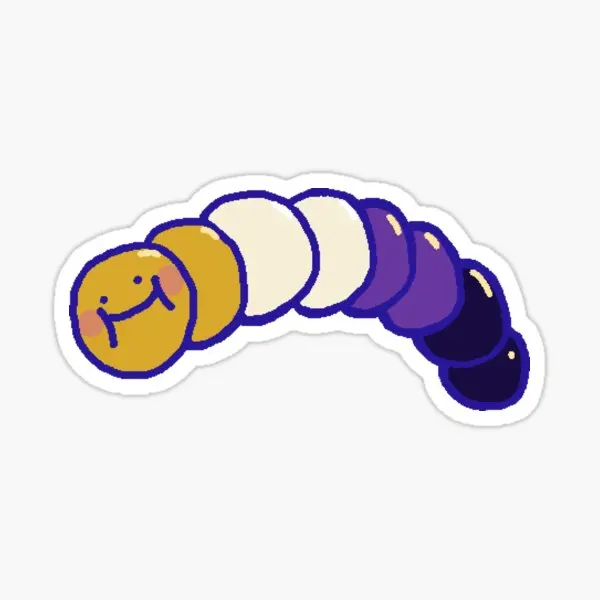 Nonbinary Caterpillar  5PCS Stickers for Cartoon Decor  Decorations Water Bottles Living Room Room Laptop Wall Anime Kid