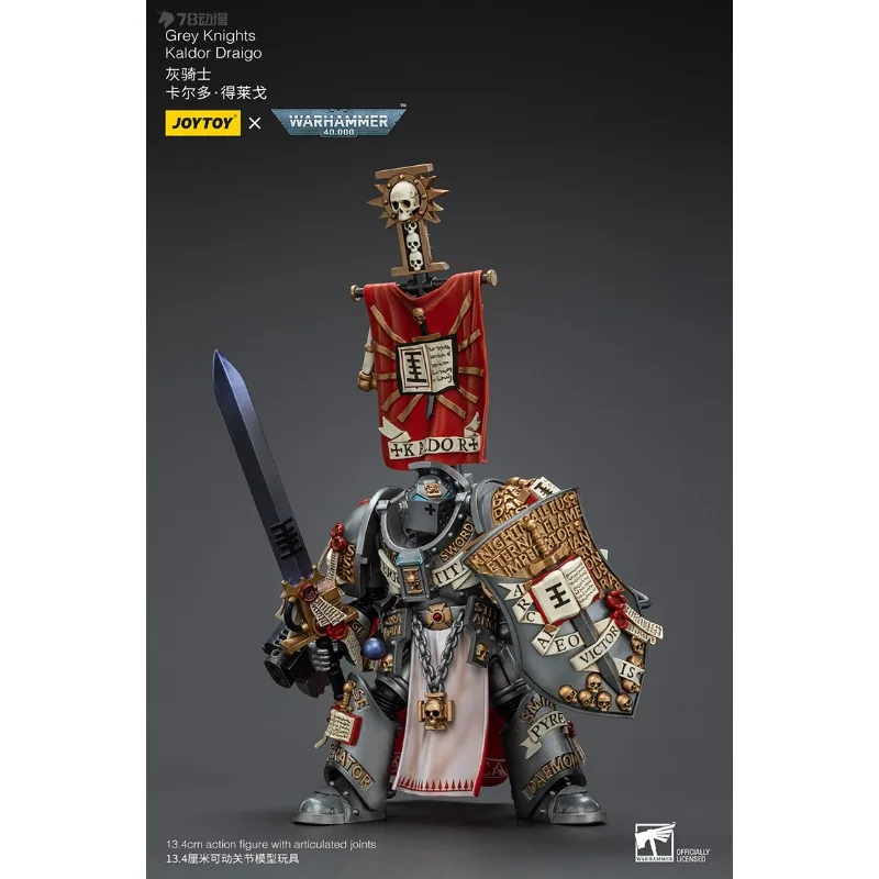 JOYTOY Echte JOYTOY X Warhammer 40K-serie Grey Knight, Grey Knight Lord Drago (Cardo Deleger) 1/18 beweegbaar model jongenscadeau