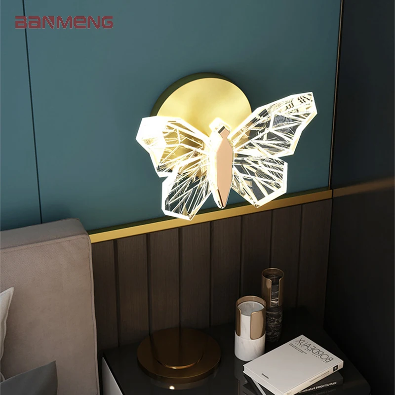 

Butterfly LED wall lamp Nordic modern glass lampshade sconces lights indoor lighting home decor living room bedroom bedside