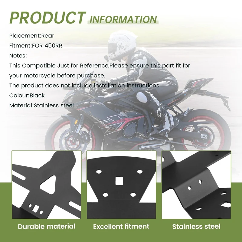 Motorcycle Tail Mount License Plate Bracket For KOVE 450RR 450 RR KOVE 450Rr KOVE 450Rr image 6