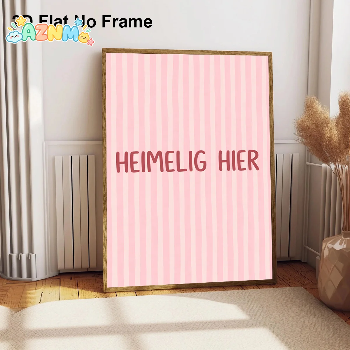 2D Flat, 1pc Modern Minimalist Frameless Canvas Poster - 
