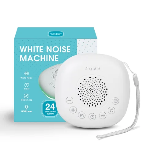 Máquina de Sonido Blanco con 24/20 Sonidos Relajantes, Ayuda para Dormir para Bebés, Niños y Adultos, Luz Nocturna Recargable, Regalos para Recién Nacidos
