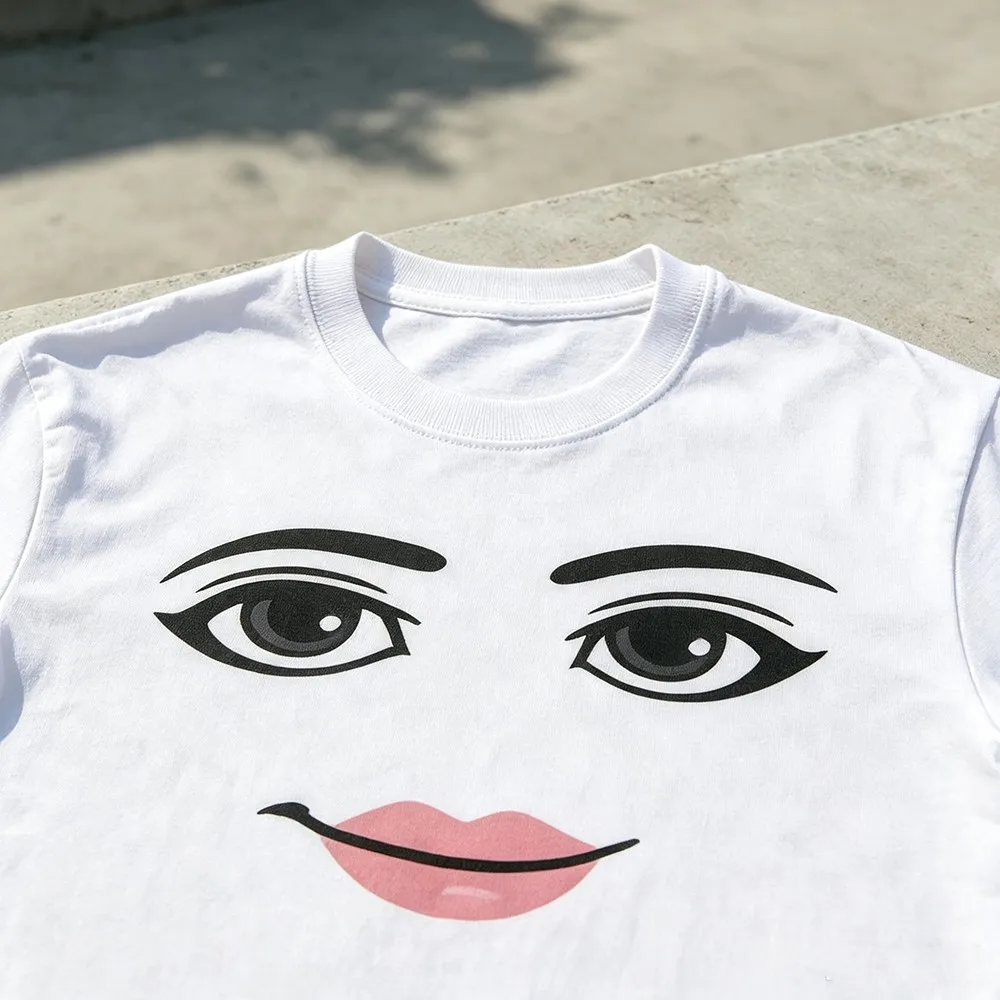 Funny Cartoon Facial Expression Graphic T‑Shirt, Unisex Crew Neck Short Sleeve Tee, Minimalist Meme Face Print Playful Humor Streetwear Casual Daily Tops party wear