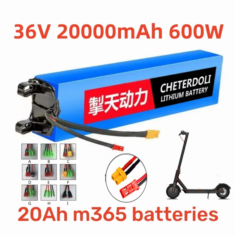 NEW 36V 20Ah Battery 10S3P 18650 Lithium Battery Pack 20000mAh 250W 500W 42V Electric Scooter M365 e bike Power Battery with BMS