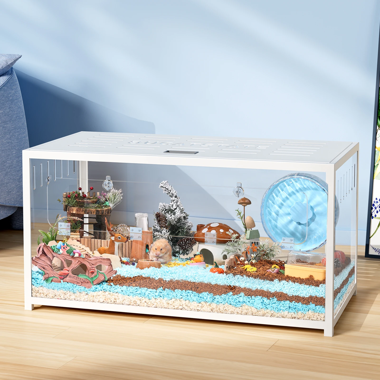 Bucatstate 100cm Assemble Metal Animal Pet Cages Transparent Large
