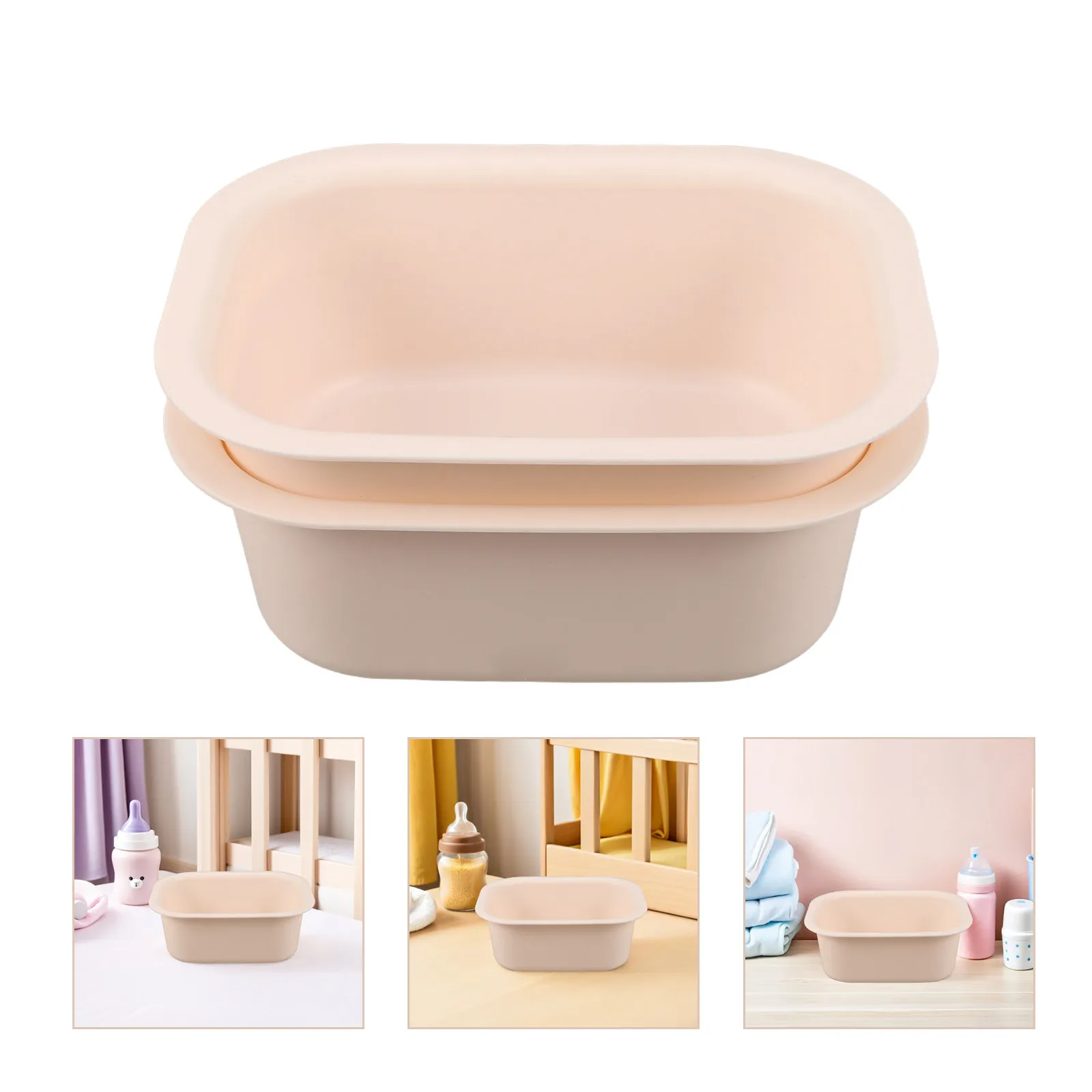 2Pcs Baby Changing Station Basin Thickened Heat Resistant Plastic Diaper Table Wash Tub Nursery Storage Anti Slip Infant Laundry