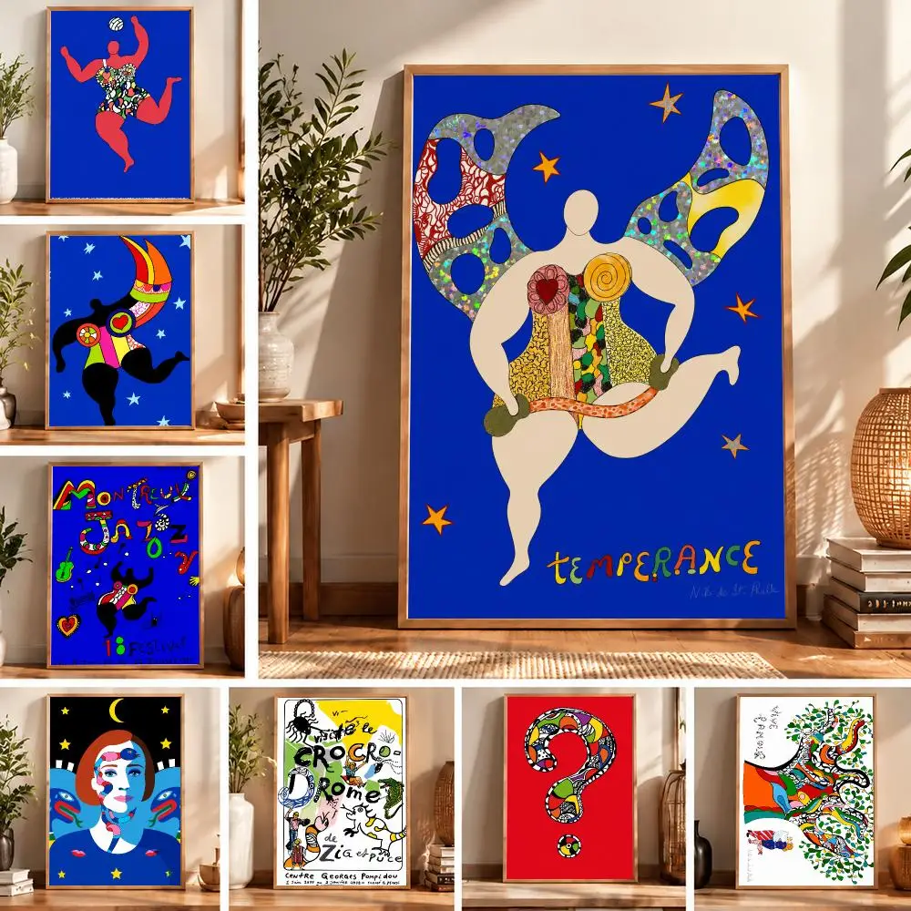 Artist Modern N-Niki de Saint Phalle Poster Peel and Stick Poster Bedroom Dorm Cafe Home Theater Decor Gift