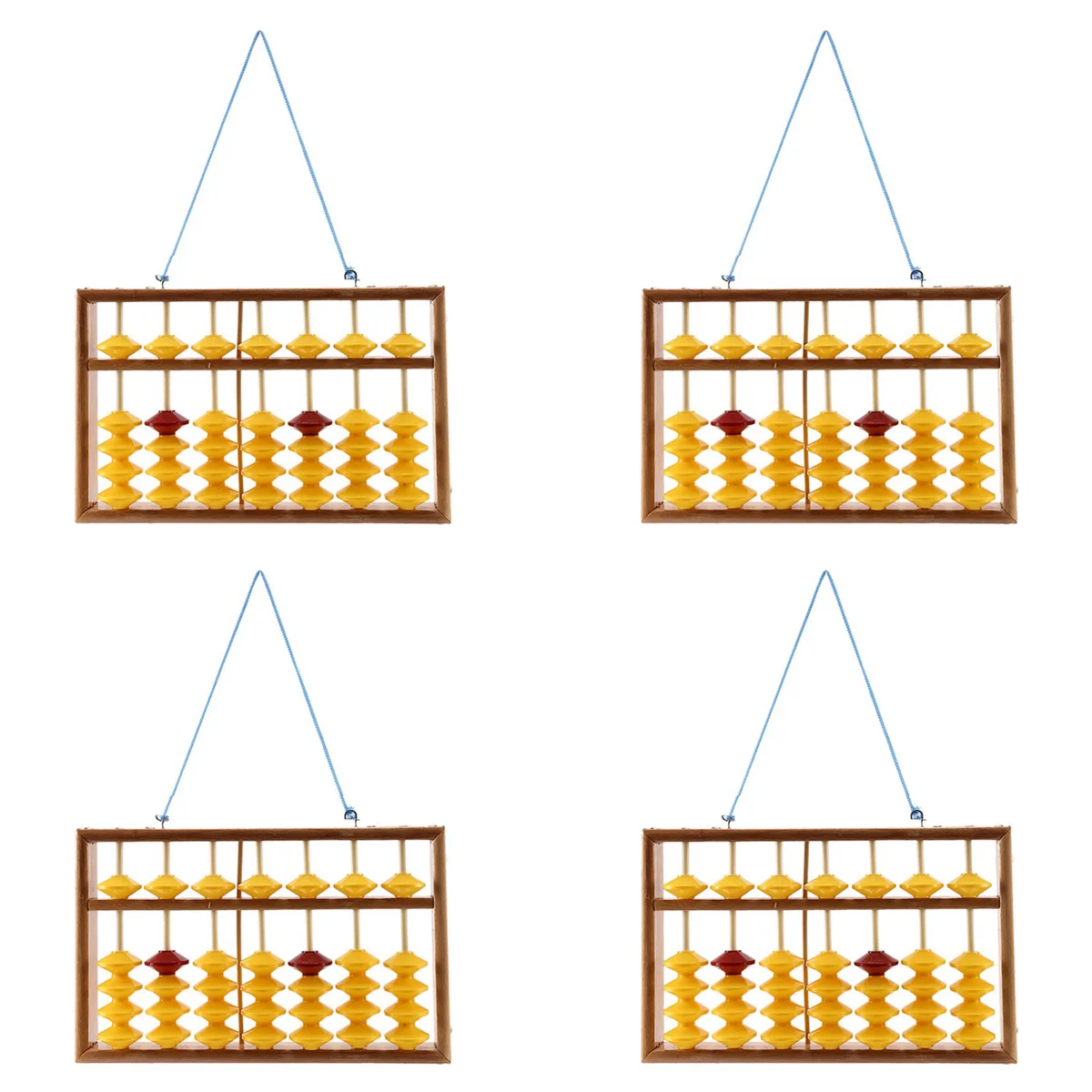 

4X 7 Column Non-Slip Hanging Wooden Abacus Chinese Soroban Educational Tool Mathmetic Calculator for Student Teacher