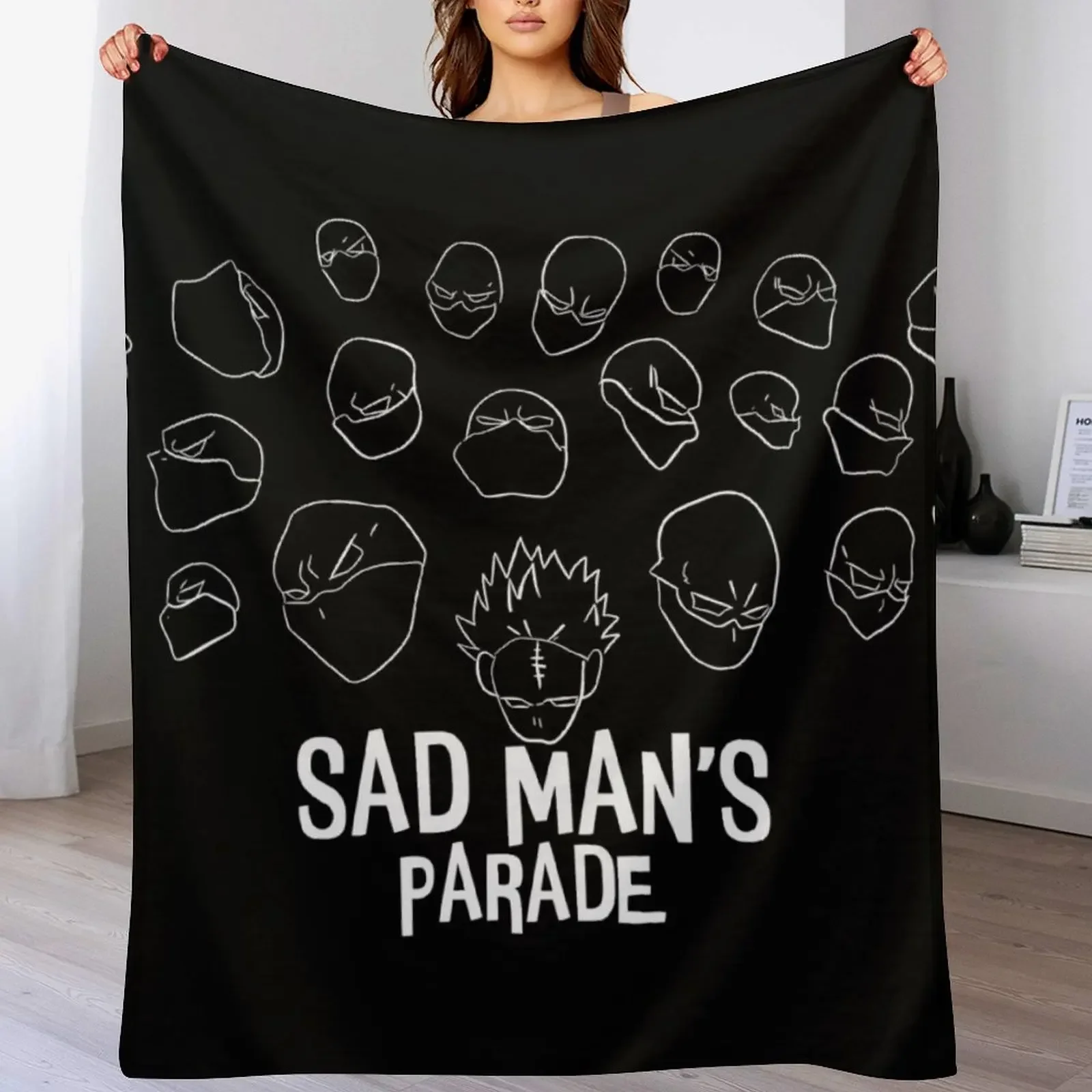 mha jin bubaigawara twice quirk skill sad man's parade - season 5 episode 22 - black Throw Blanket Sofa Throw Blankets