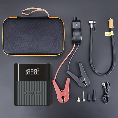 Mini Size New Technology Can Start Car Can Inflate Car Rechargeable Car Jump Starter Digital Air Compress 12V Jump Starter