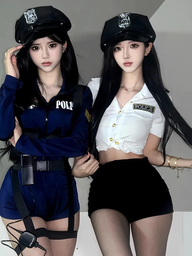 

Sexy Fem Police Cosplay orm Pure Desire Sle Cosplay loween Flight Atnt Set Waist a ort Sve Zipper
