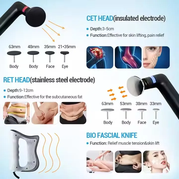 ล่าสุด WARM INDIBA เทคโนโลยีการเจาะความร้อน RF ลดน้ําหนัก CET RET 448K ปวดบรรเทา Skin Lift Rejuvenation Slim Down
