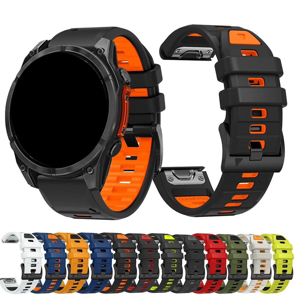 22MM 26MM Silikon-Uhrenarmband für Garmin Fenix 8 7 7X 6X 6 5 5X Instinct 2X Armband Epix Pro/Epix Gen 2 Enduro 2 Handgelenksband