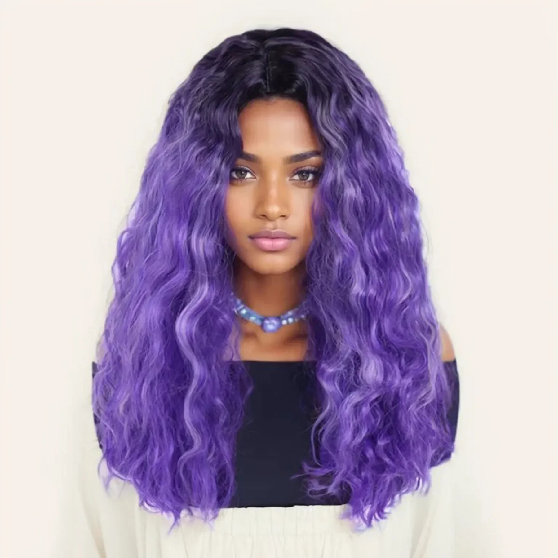 Synthetic Hair Long Wig Big Volume Purple Wigs for Women Drag Queen Wig Cosplay Costume Party Hairstyles Roleplay Coser Girls