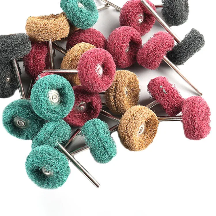 5Pcs 3mm Shank Nylon Mini Drill Abrasive Brush Buffing Polishing Wheel Rust Remover for Dremel Rotary Tool Accessories