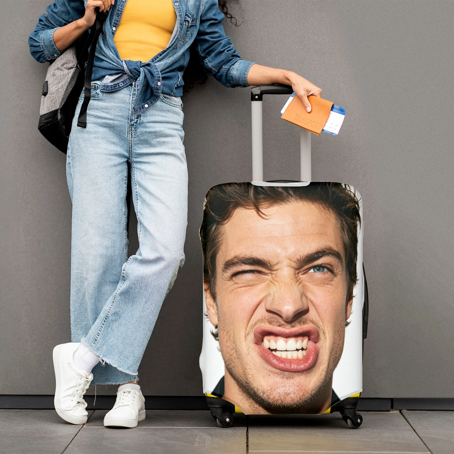 Customize Your Fun-Printed Luggage Cover—Custom Photos, Personalized Photo Luggage Covers, Available in Multiple Sizes