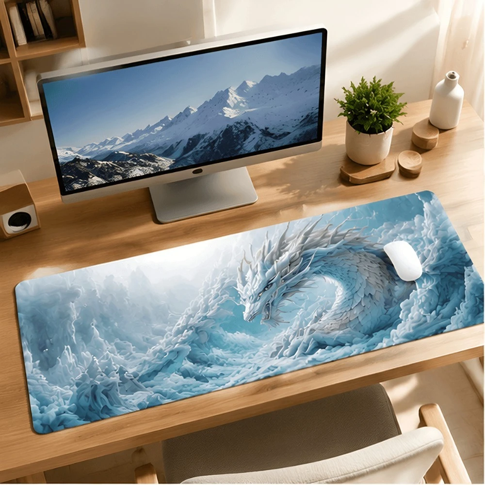 Original ice dragon printed simple table mat suitable for office workers, students and gamers alfombrillas para escritorio