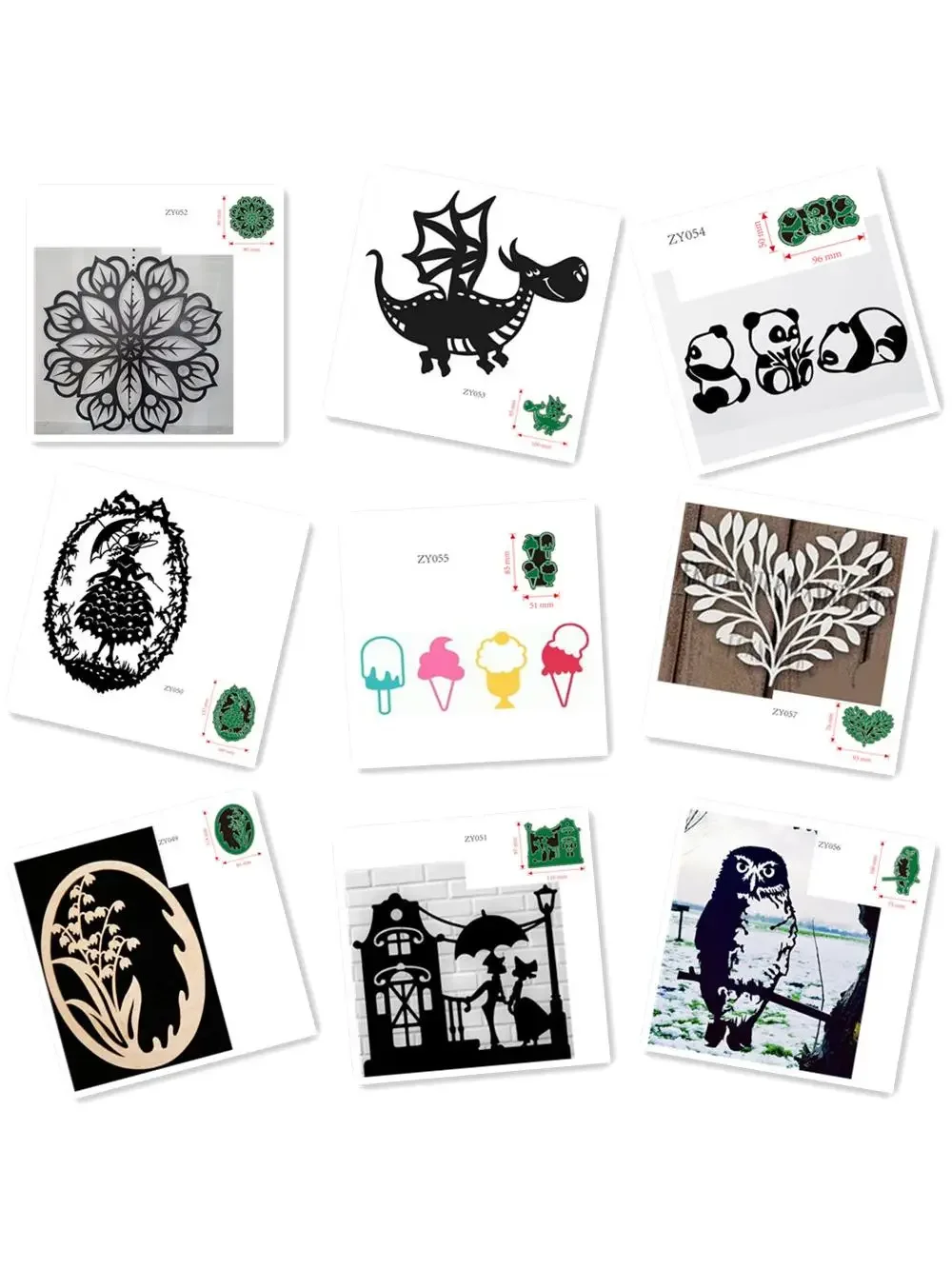 Matrices de découpe en métal, animal, fleur, crème glacée, hibou, panda, décoration, scrapbooking, papier, artisanat, couteau, moule, lame, poinçon, pochoirs