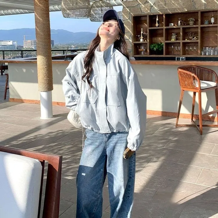 Bomber Jackets Custom Design Womens Winter Faux Fur Snap-Button Preppy Girlish Embroidery Comfortable Softshell Feminine Cozy OL