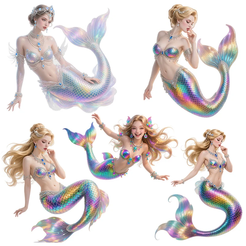 Three Ratels CD304  mermaid with colorful fish scales Artistic wall stickers for home decoration car decals