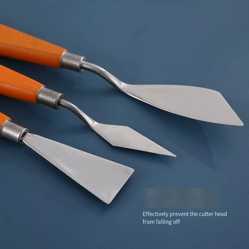 Oil painting color scraper Stainless steel acrylic paint shovel 3 suction card set art painting color scraper