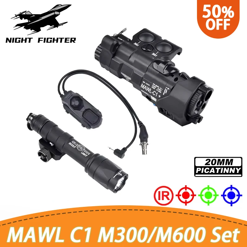 

Tactical MAWL-C1 Red Blue Green Dot Laser IR MAWL LED Weapon Light M300A M600C High Power Hunting Airsoft Flashlig Accesories