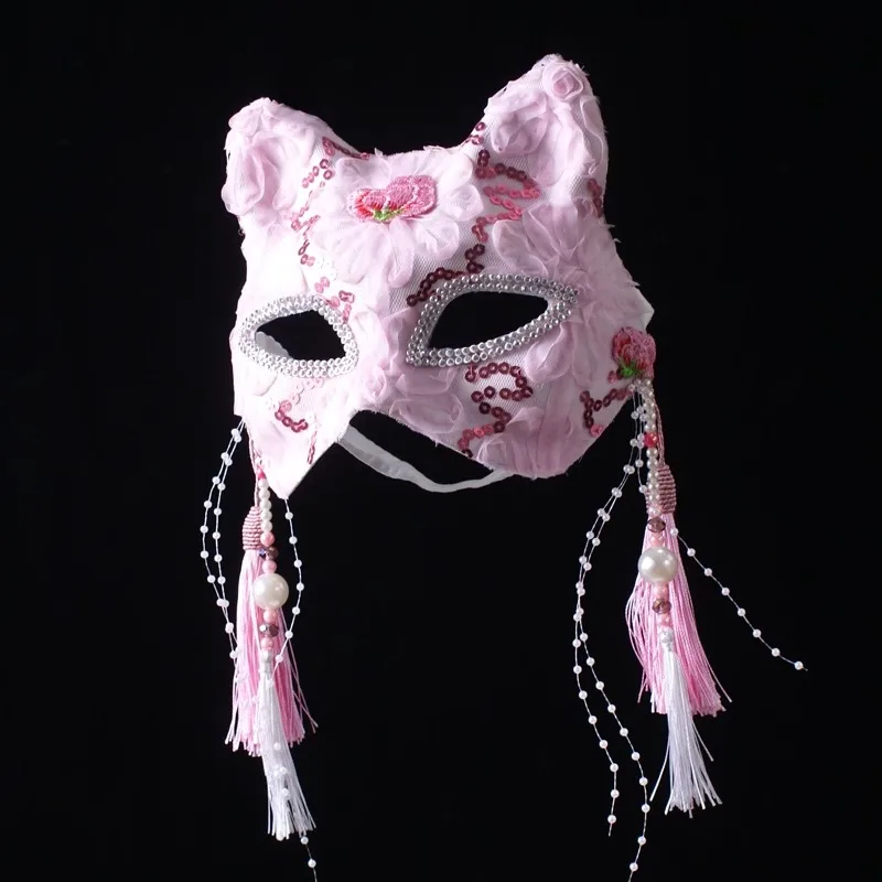 Suministros de Cosplay de gato Animal, actuación de fiesta de baile, mascarada, máscara de zorro, decoración de cara de Animal para pareja, máscaras de fiesta de Carnaval