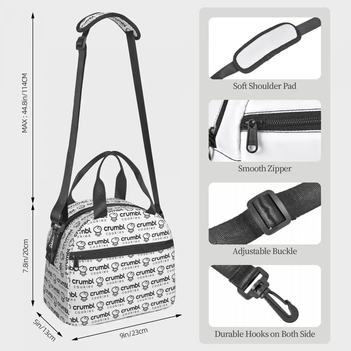 Crumbl Cookies Insulated Lunch Bag for Women Office Cooler Thermal Box Tote Leakproof Lunch Boxes