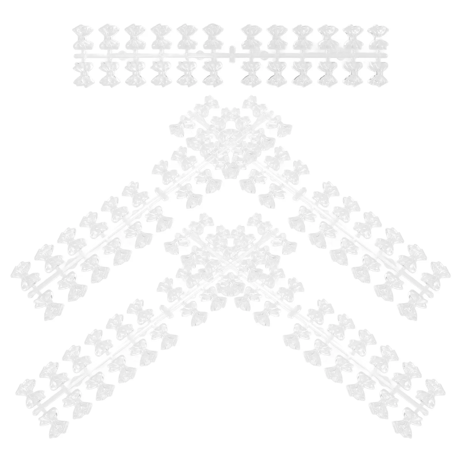 120Pcs Plastic Nail Color Showing Board Clear Bow-Shaped Tips for Nail Art Practice Display Manicure Contrast Cards Professional