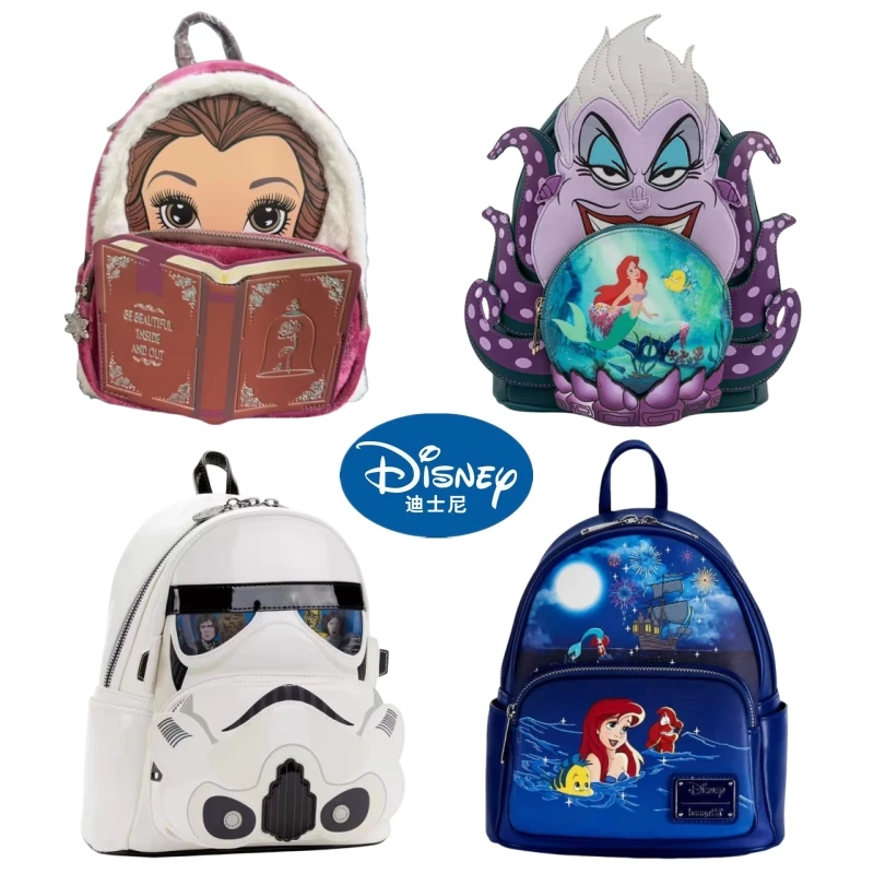 Disney Loungefly Finding Nemo Princess Belle Pixar Up Double Strap Shoulder Bag Purse School Backpack Backpack Children Gift