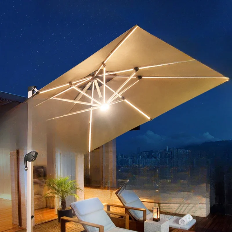 

Outdoor Umbrella Garden Solar Umbrella LED Luminous Roman Umbrella with Light