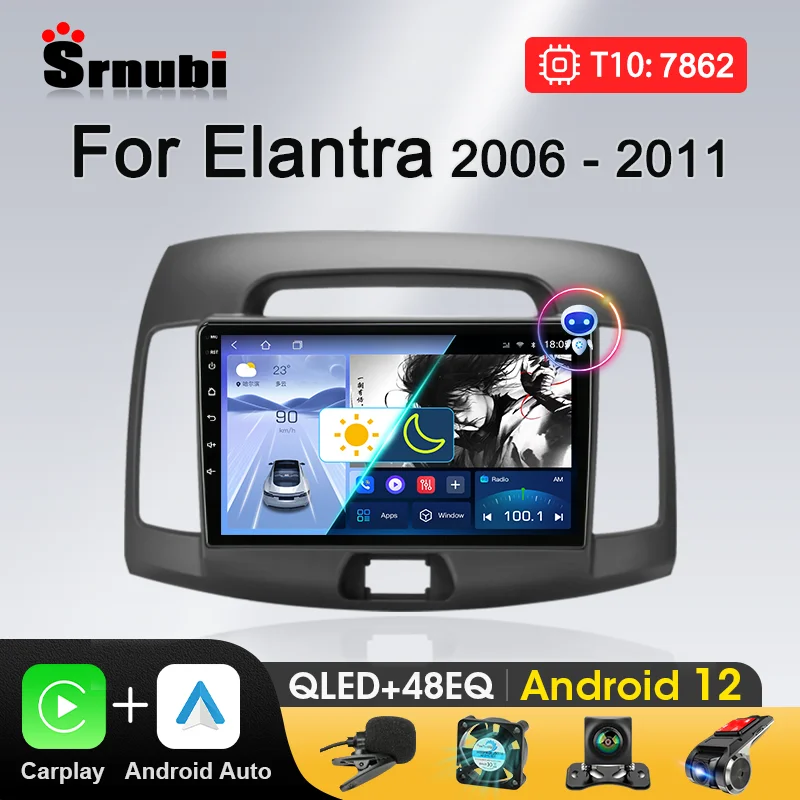 

Srnubi For Hyundai Elantra 4 HD 2006 - 2012 Android 12 Car Radio Multimedia Video Player Navigation GPS Carplay Stereo Head Unit