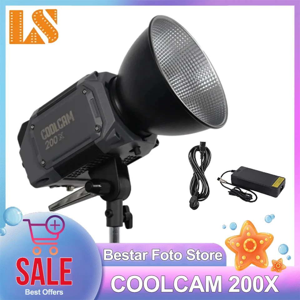 

Lishuai COOLCAM 200X Bi-color Professional HD Live Streaming Light 2700-6500K Video Fill Light Controlled by Smart App