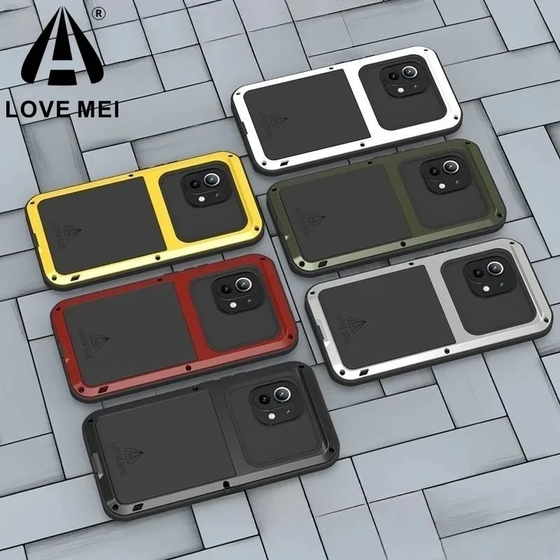 2024 Love Mei Phone Case Silicone Military Grade Metal Protective Cover Shockproof and Dustproof for Xiaomi 13 13Pro 11 10 Pro