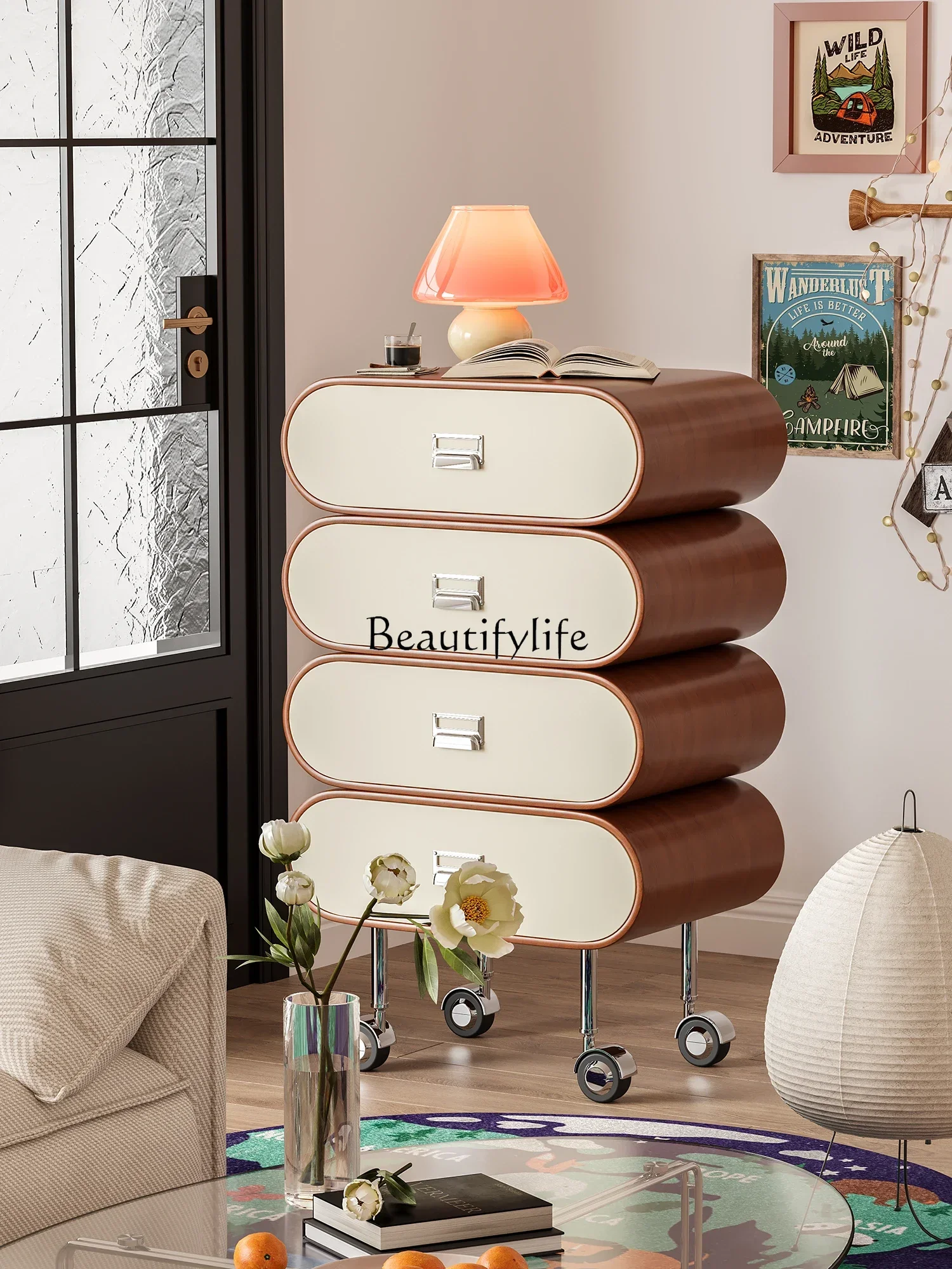 FGFrench cream chest creative bedside removable wall locker