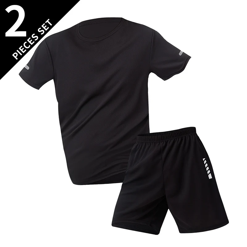 2/4/6 Stück Plus Size Herren Schnelltrocknende Kurzarm-Shorts Anzug Herren Freizeitsport Laufen Fitness T-Shirt Joker Shorts Teenager