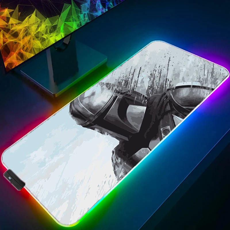 RGB LED Mouse Pads Desk Mat Protector Gaming S-star W-wars Mousepad Office Table Decor Keyboard Long Pad Computer Gamer Mats