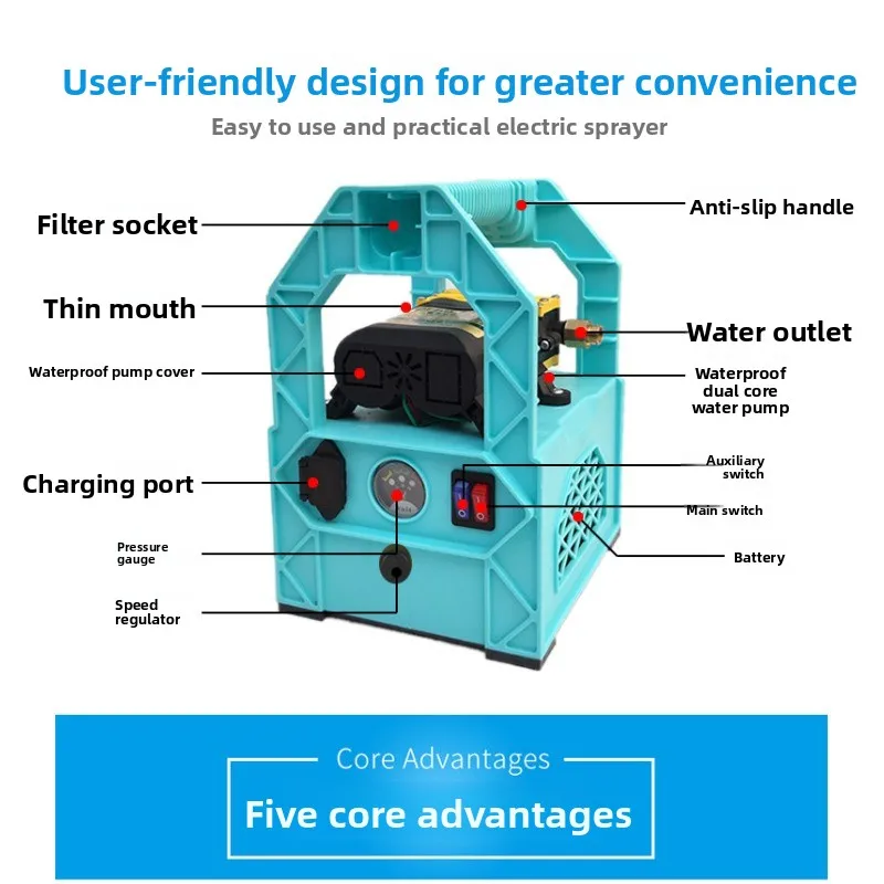 Agricultural Electric Spray Portable Rechargeable Fruit Tree Distributor Pump Car Washer