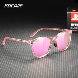 KDEAM Round Shaped Oversized Sunglasses Women The Polarized Lens & Flexible Rubber Bridge Adds A Twist To The Comfortable Design