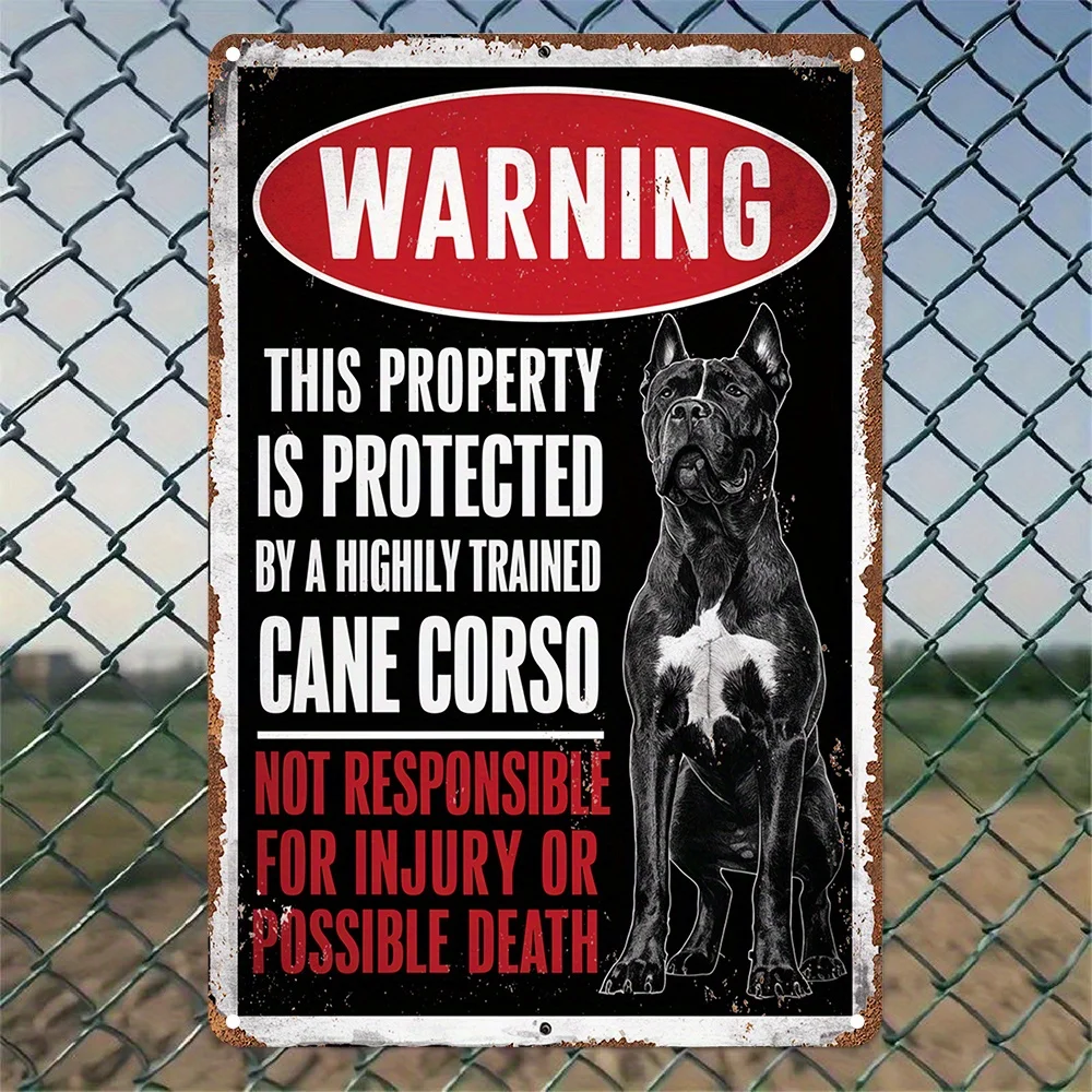 Retro Aluminum Caution Sign - 