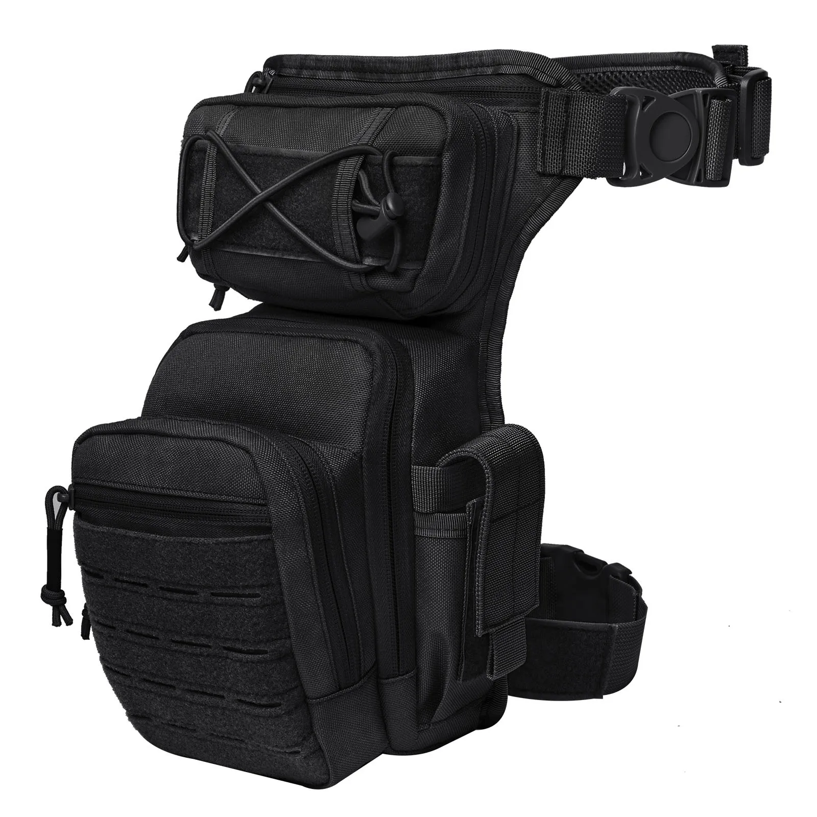 Highly Durable 1000D Nylon Laser Cut Waist Pack for Outdoor Sports Like Cycling and Motorcycling 힙색 Waist Bag Men Belt Bags Sac