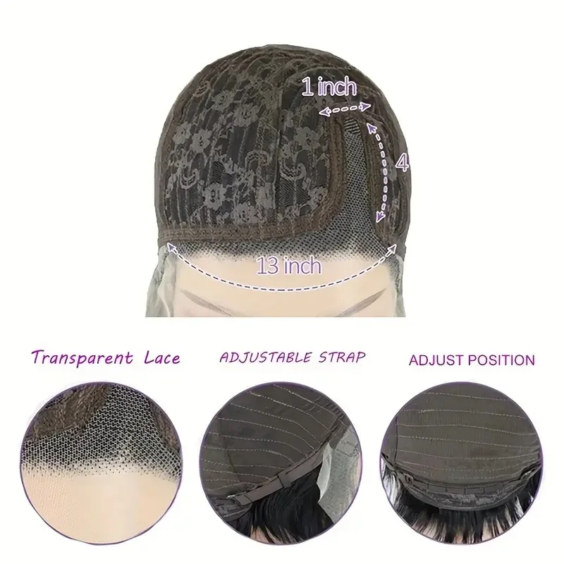 Pixie ตัดวิกผมมนุษย์วิกผมสั้น 13x4x1 ลูกไม้ด้านหน้าวิกผมผมมนุษย์