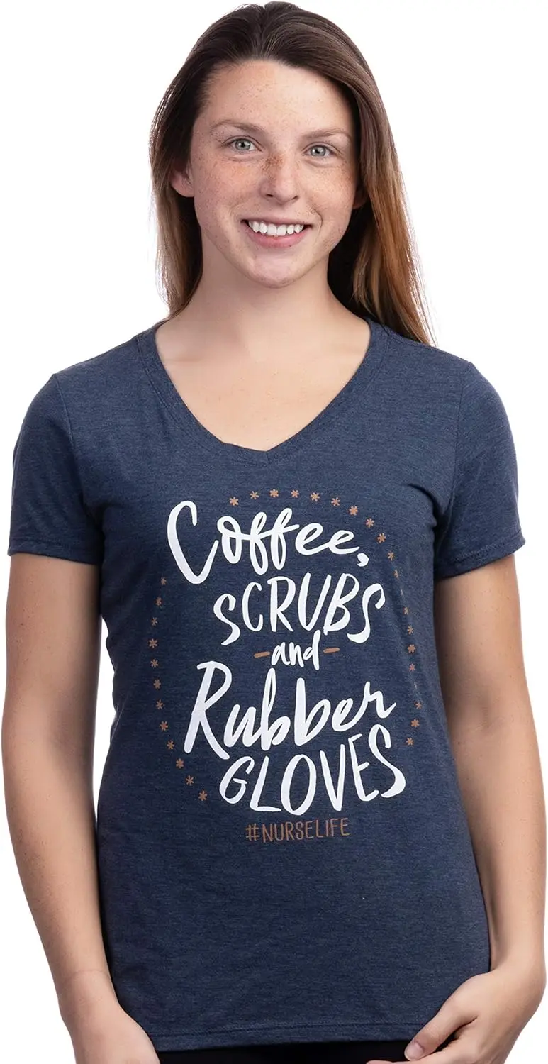 Medical Humor Graphic Tees - Funny Cute Doctor Nurse Practitioner RN PA NP V-Neck T-Shirt for Women