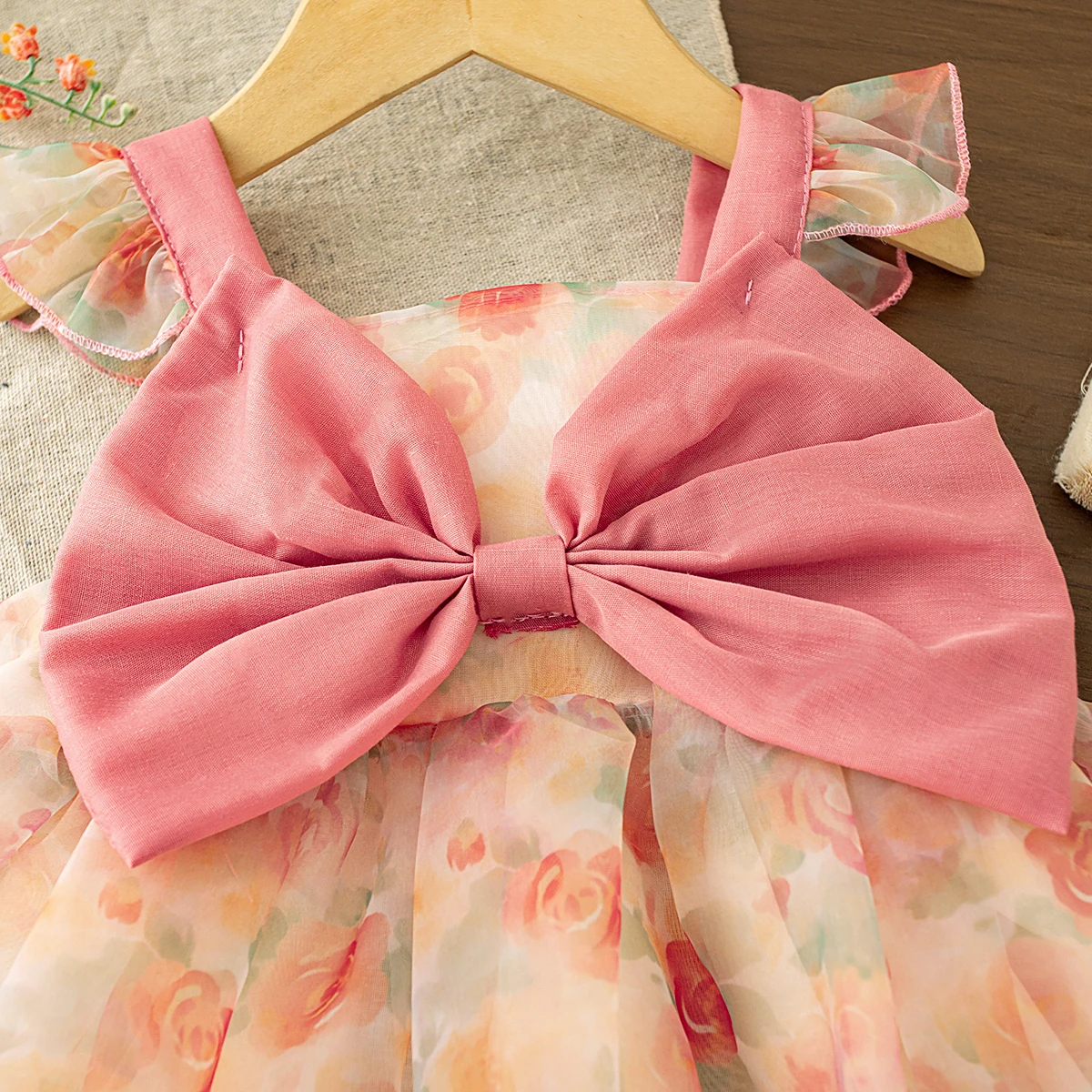 Prinzessinnen-Stil Babykleid für Mädchen Sommer Neu Süße Schleife Geburtstagsparty Kinderkleidung (9 Monate - 4 Jahre) – Detail 12